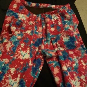 Colorful Abstract Print Pants